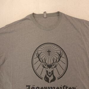 Jagermeister Crew Neck Shorts Sleeve Shirt Adult Mens Size Extra Large XL Gray